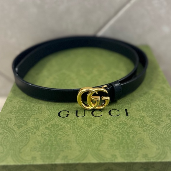 Gucci GG Marmont Thin Leather Belt Size 85 - Picture 2 of 3